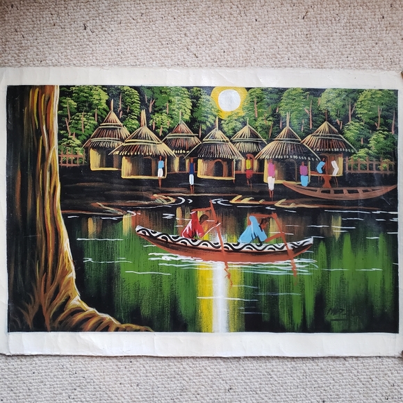 Ghana original oil painting on canvas - Picture 1 of 6